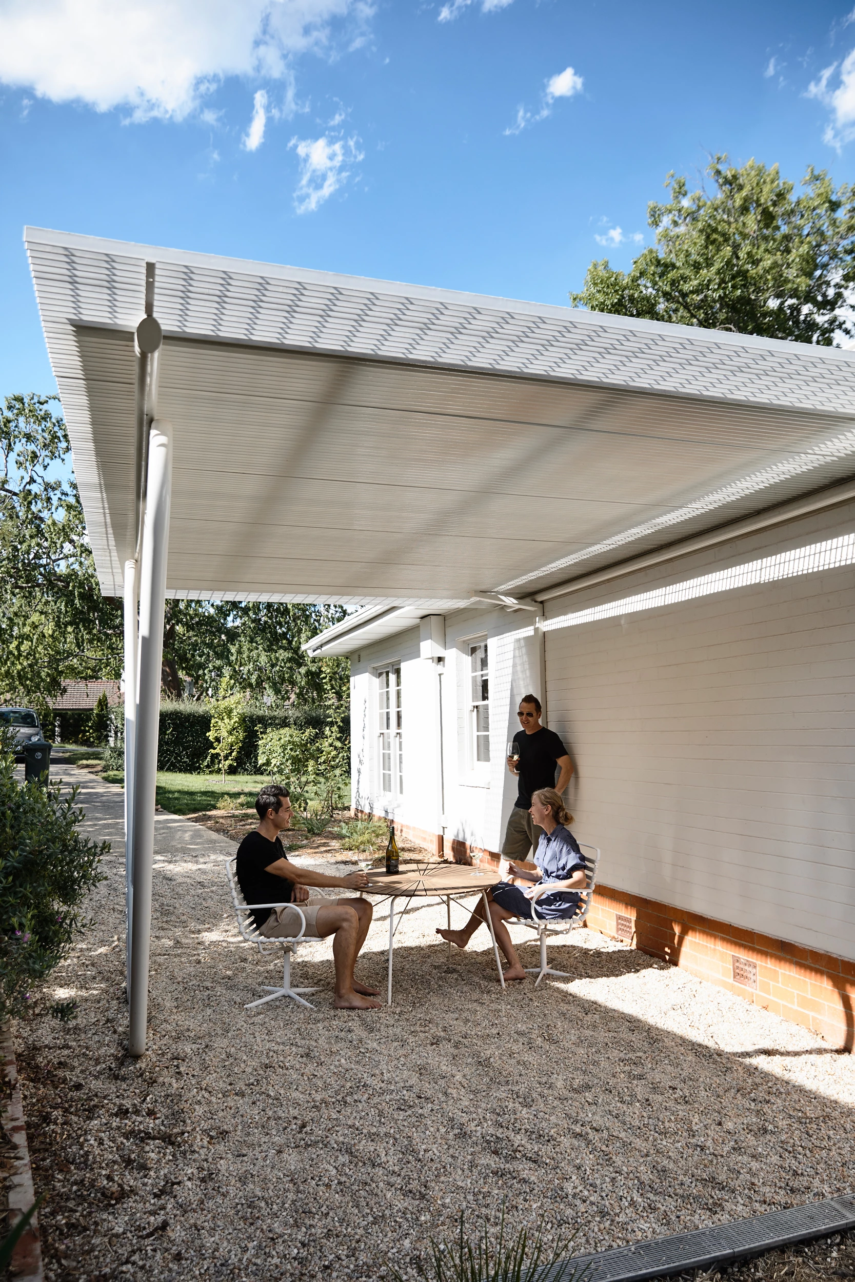 Empire Canberra's car port has been turned into a sheltered outdoor area