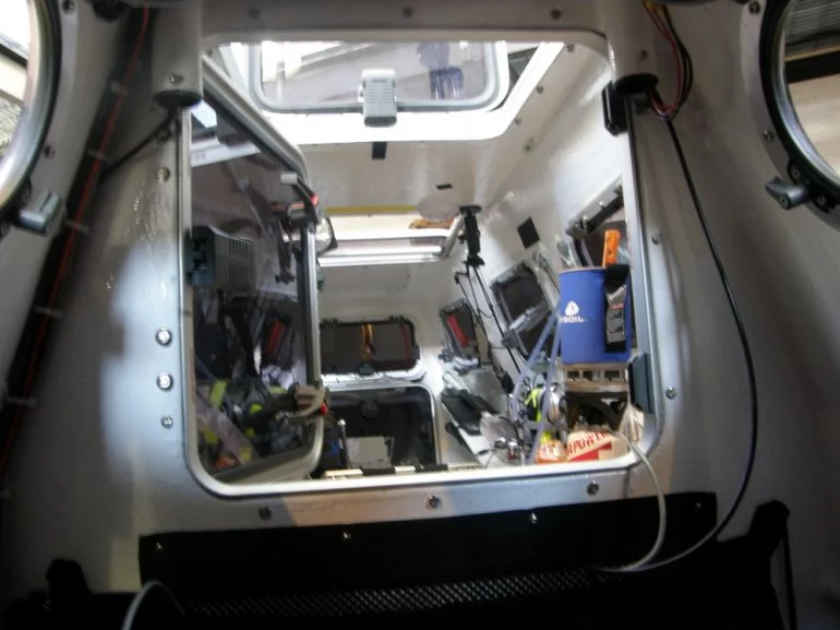 Inside Greg Kolodziejzyk's pedal-powered boat, WiTHiN