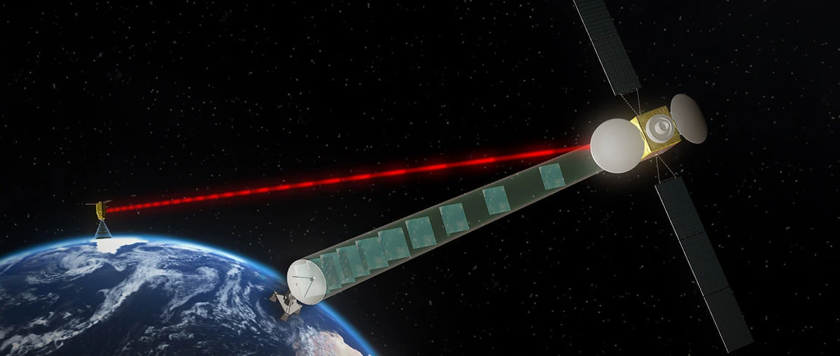 Lasers at the ready: An artist's impression of the EDRS, aka the SpaceDataHighway