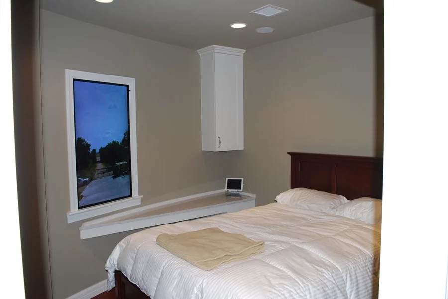 A master bedroom in one of the shelter condos