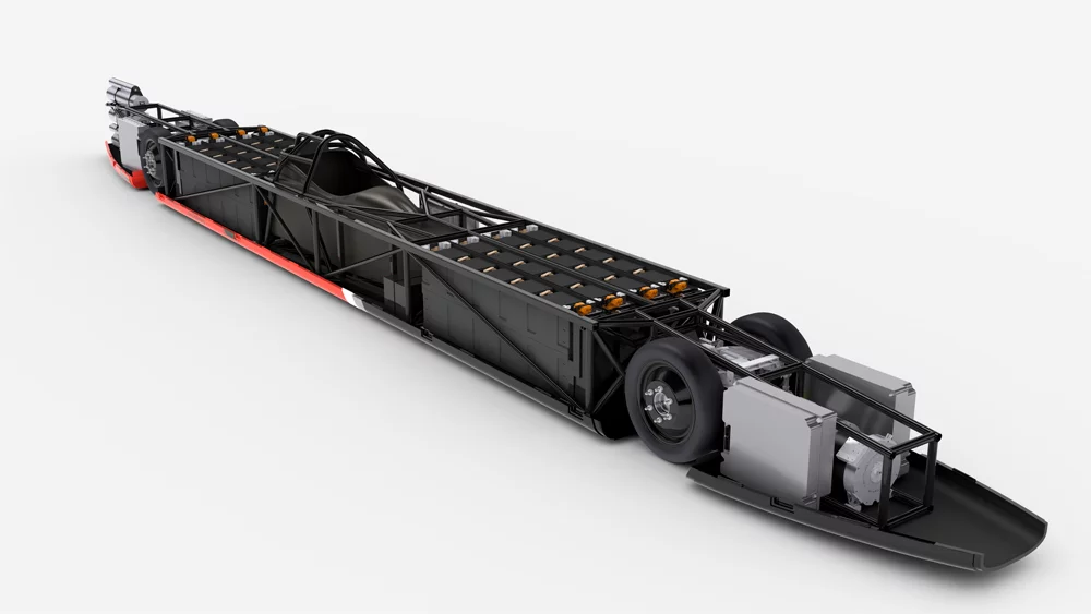 A shot of the undercarriage and batteries pack (Photo: Venturi Automobiles)