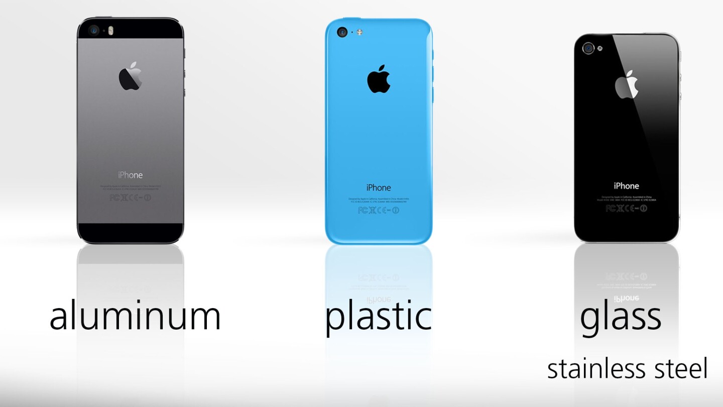 The three handsets are each made of different materials
