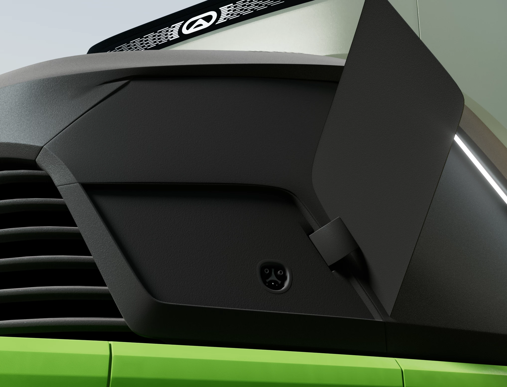 The available RangeBoost port lets you fast-charge an EV at up to