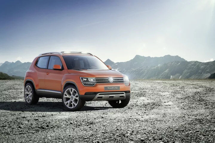 The second iteration of Volkswagen's Taigun compact SUV concept that debuted in New Delhi