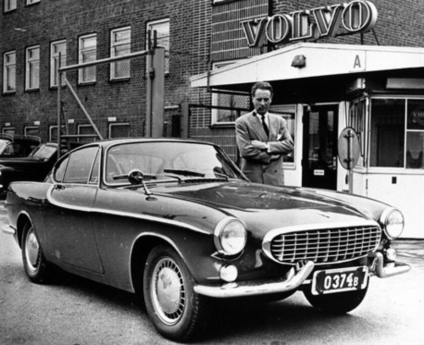 "The floating grill and the cow horns in the lower front are modern interpretations of design features from the classic Volvo P1800.”