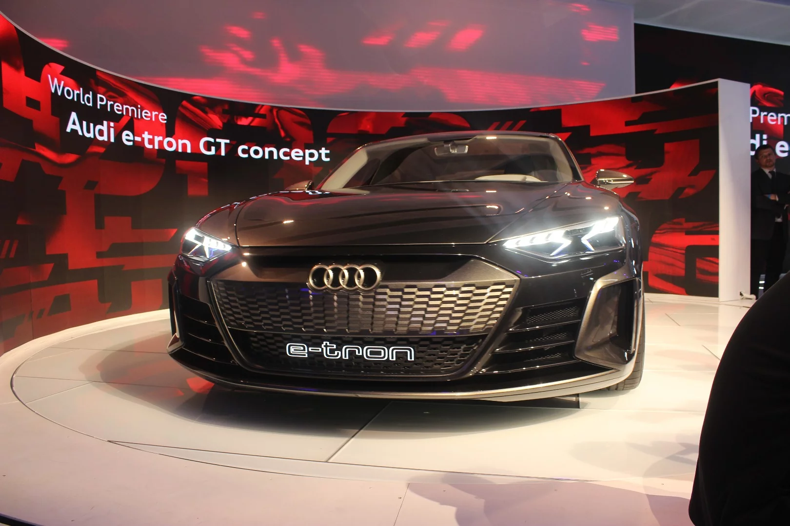 The Audi e-tron GT concept on display at the LA Auto Show
