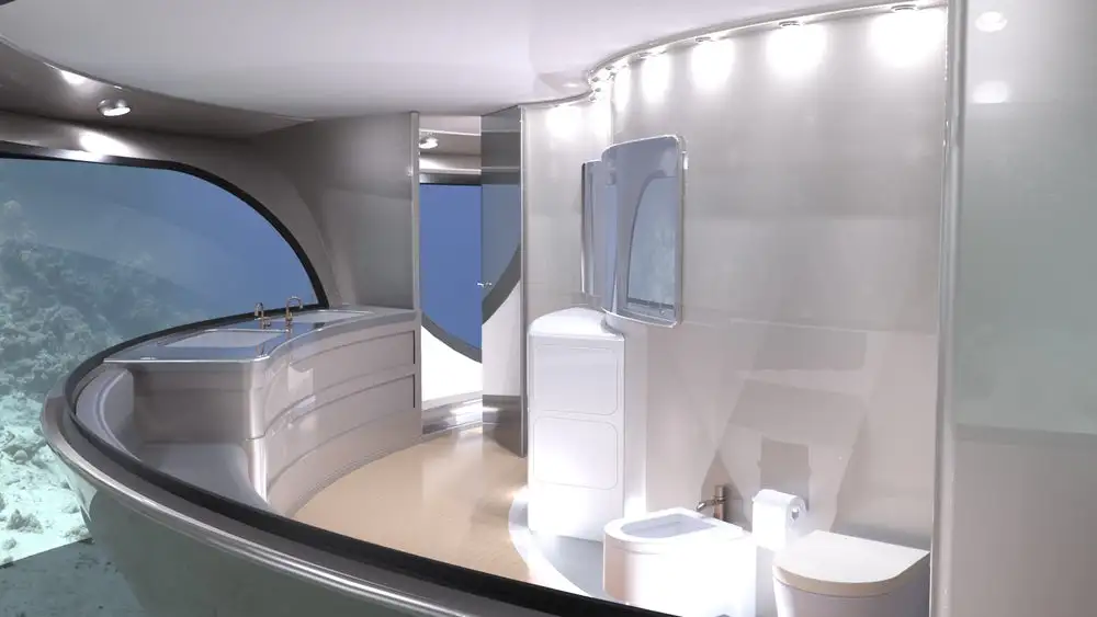 The UFO 2.0's underwater bedroom and bathroom