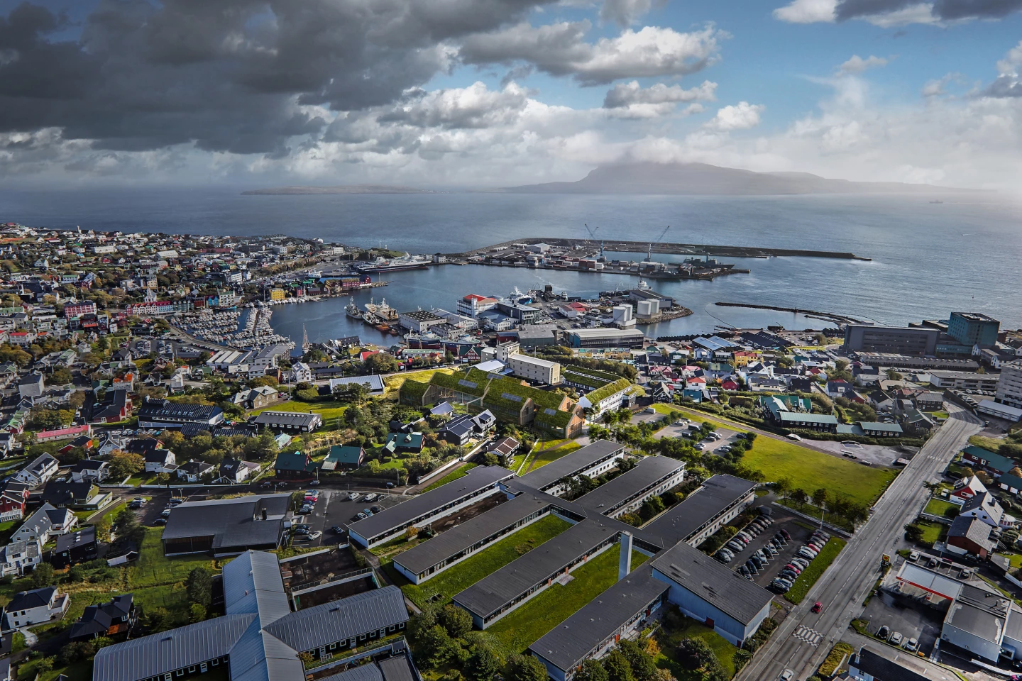 The University of the Faroe Islands in Torshavn will feature turf-covered roofs, enabling it to blend in with the local traditional architecture