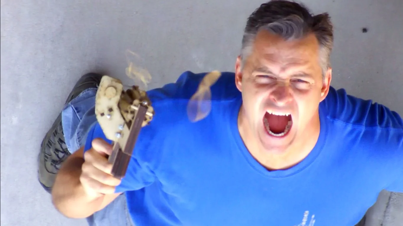 With its Rubber Band Machine Gun, or RBmG for short, XYZbot hopes to bring a new level of firepower to living room warfare