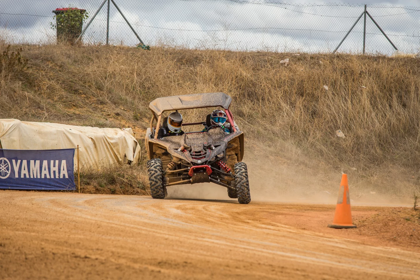 "Mr. Motocross" legend Stephen Gall floats sideways in a lowered YXZ1000R SS SE at the flat track