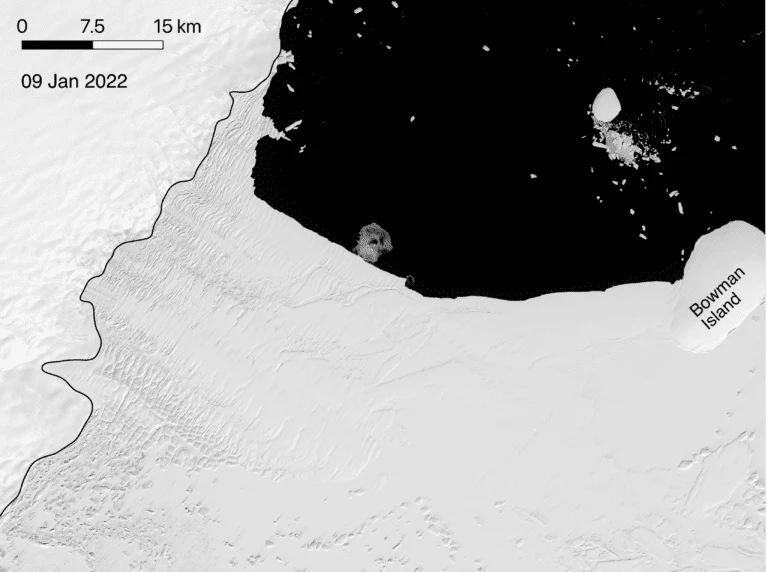 Satellite images of the Conger Ice Shelf prior to its collapse