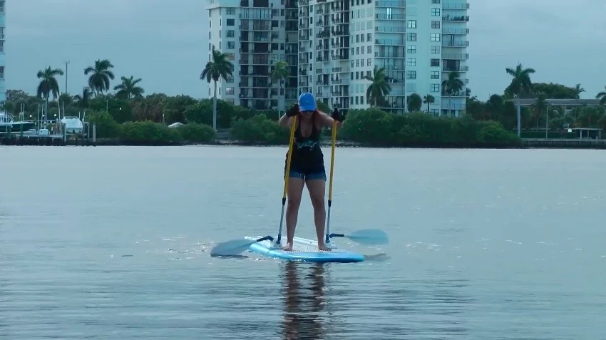 The Supski is designed to be installed on an existing board, and reportedly should work with standard modular paddles