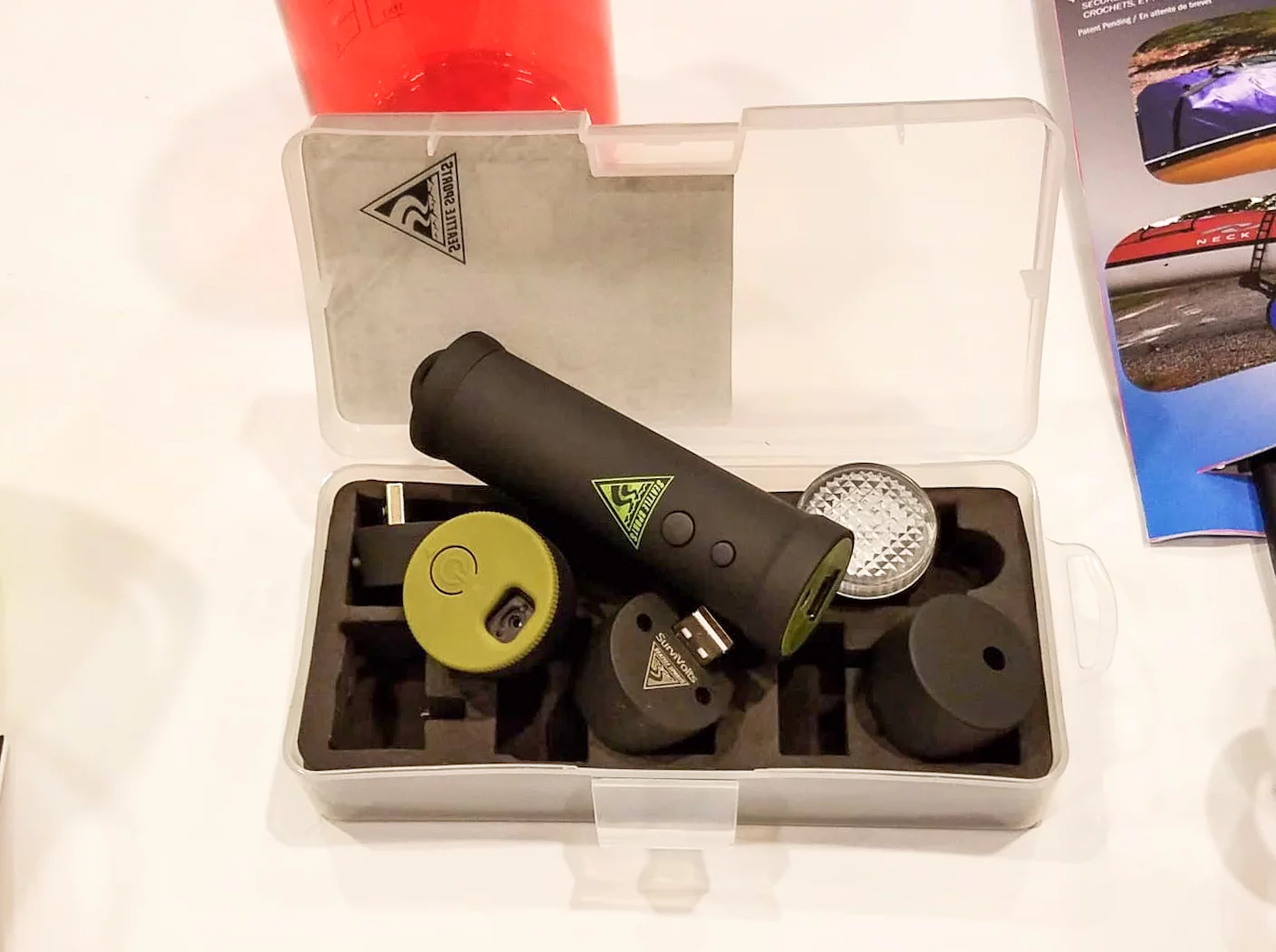 The Survivolt kit uses a 5,000 mAh battery/handle and a series of modules