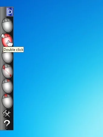 Clikka Mouse puts a small bar at the left of your screen, where users can select which "click" function is to be automatically performed