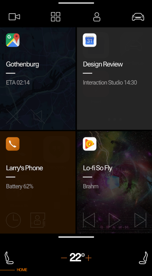 Polestar's clean, gridded Android UI