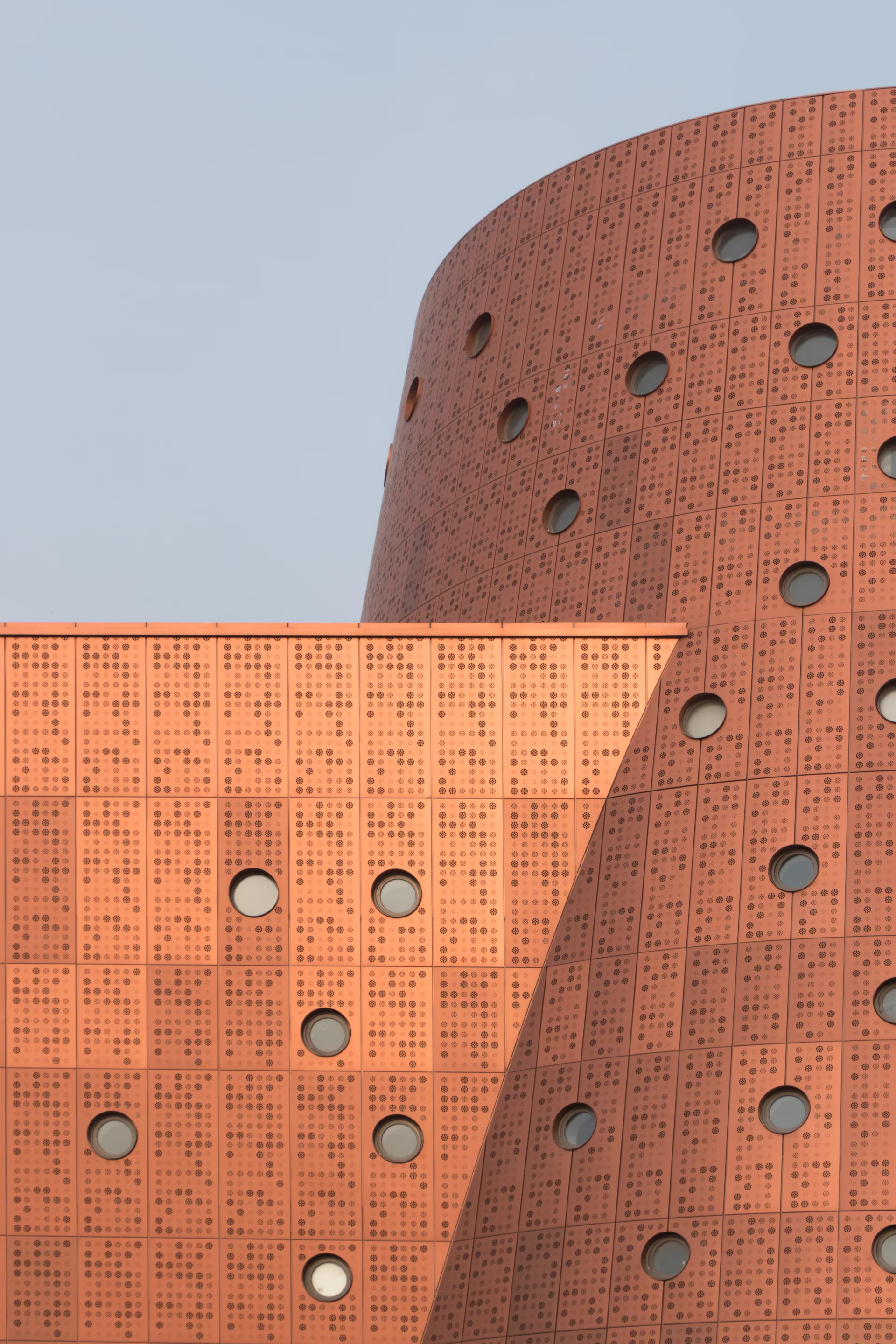 The Exploratorium's facade includes many perforations and porthole-like windows