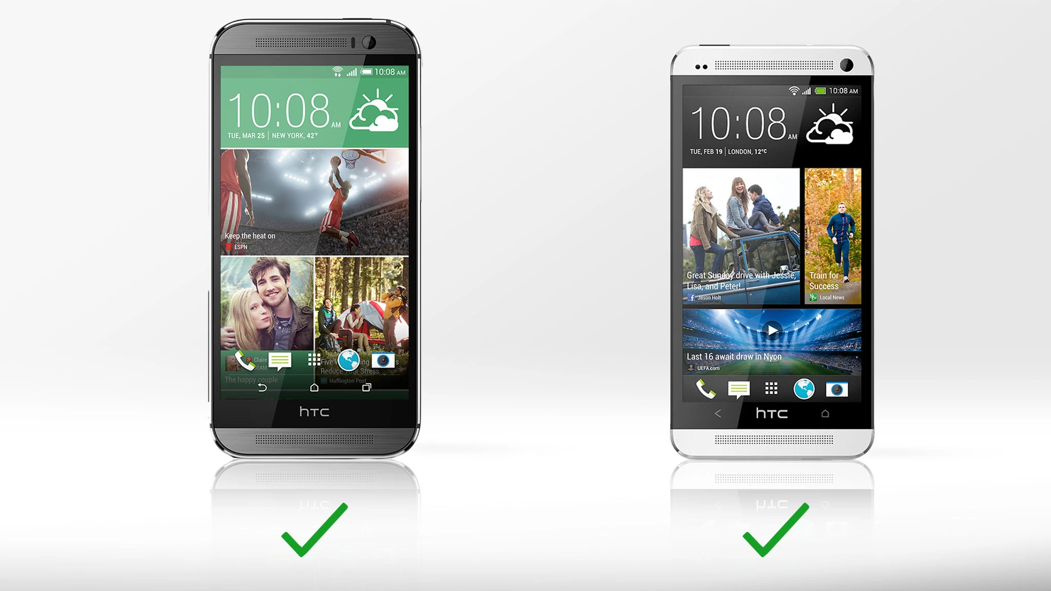 Both phones have HTC's terrific front-facing speakers on board