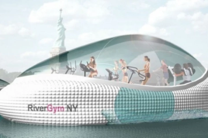 A series of floating vessels captures the energy derived from human motion