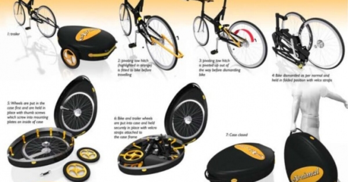 The Airnimal folding bike suitcase that a bike trailer