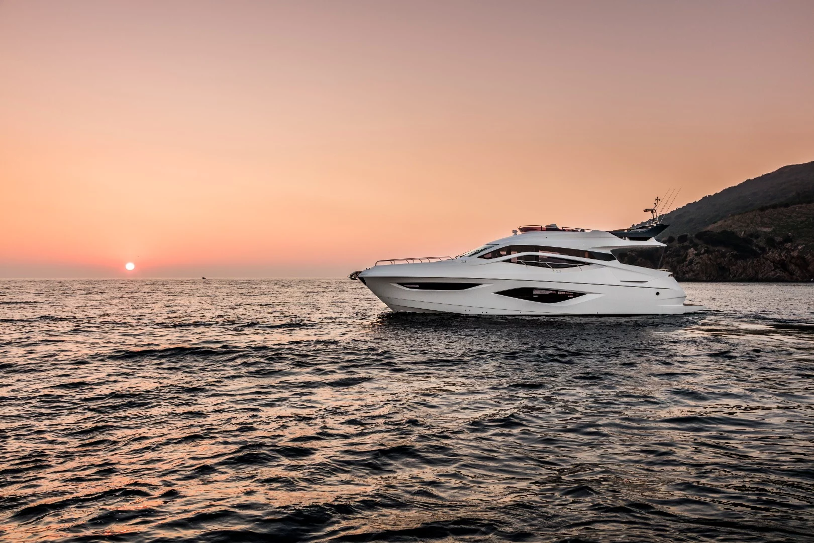 The 62FLY has three cabins below deck