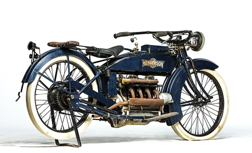 This 1917 Henderson Four with the rare and expensive generator option was built in the last year of the ‘true’ Hendersons. It was sold as part of the EJ Cole collection for $132,000