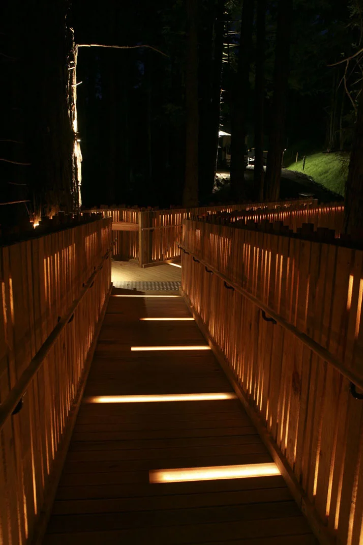 Access is provided by a 60-meter (197-ft) elevated tree-top walkway