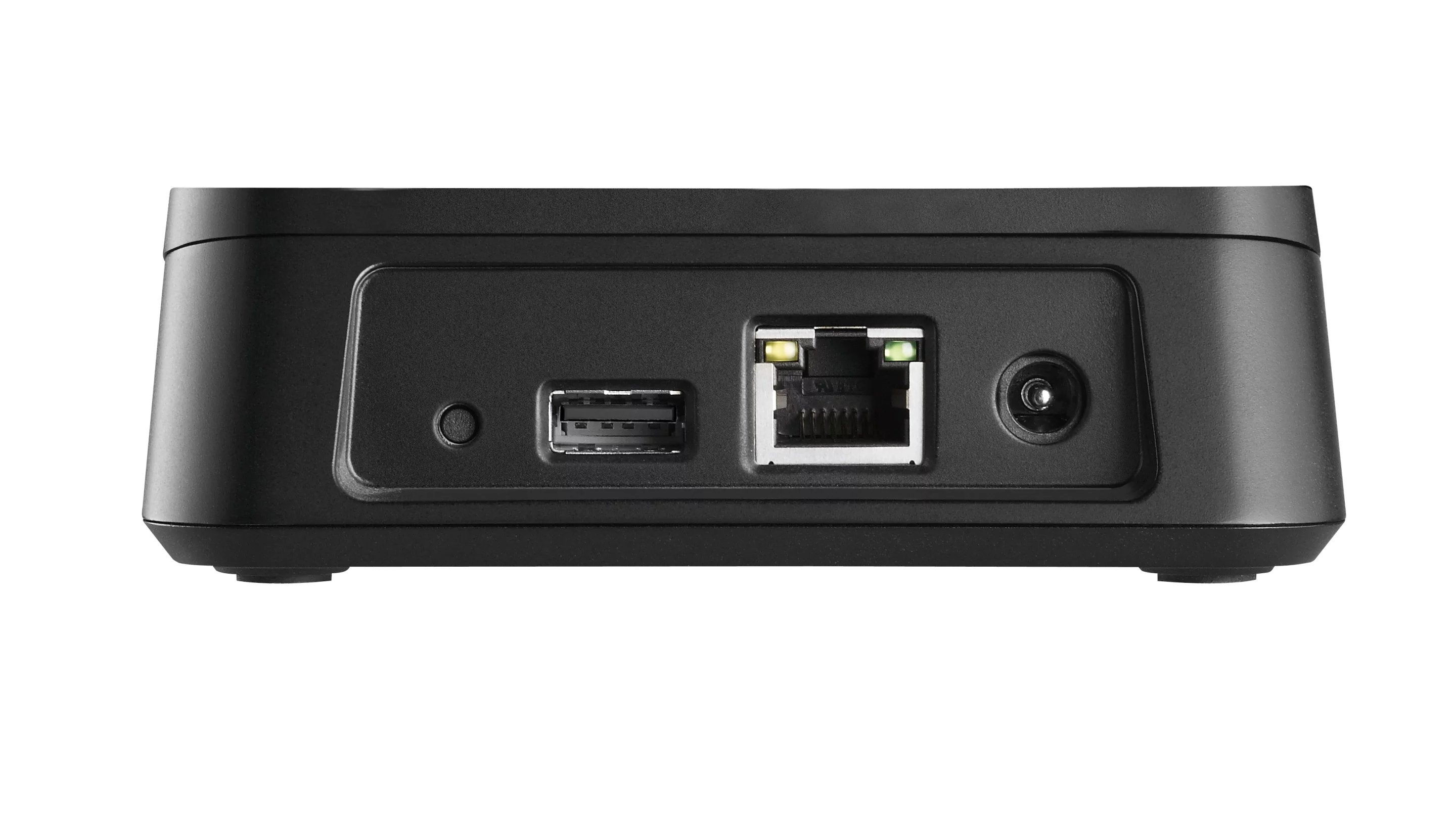 The Pogoplug Mobile device - featuring Ethernet, USB and power ports