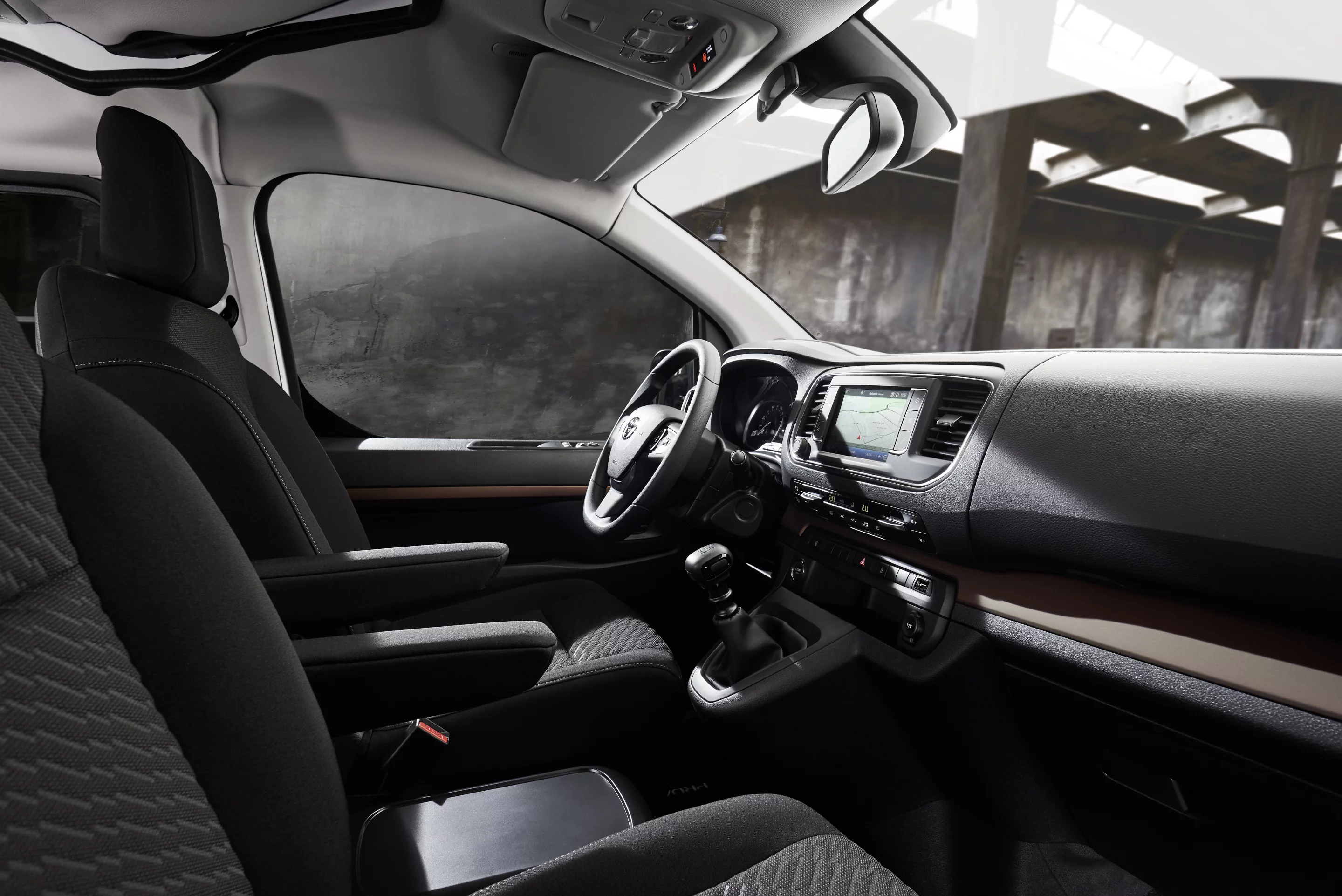 At the helm of the Crosscamp van