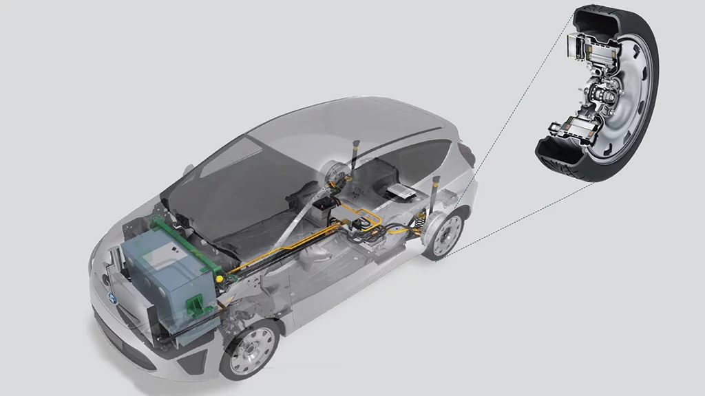 Cutaway view of the eWheelDrive hub motor
