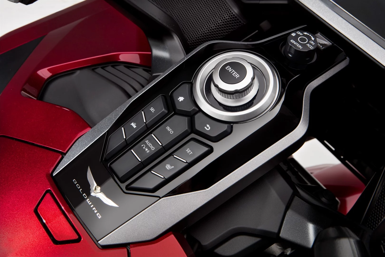 The central console of the 2018 Honda GL 1800 Goldwing