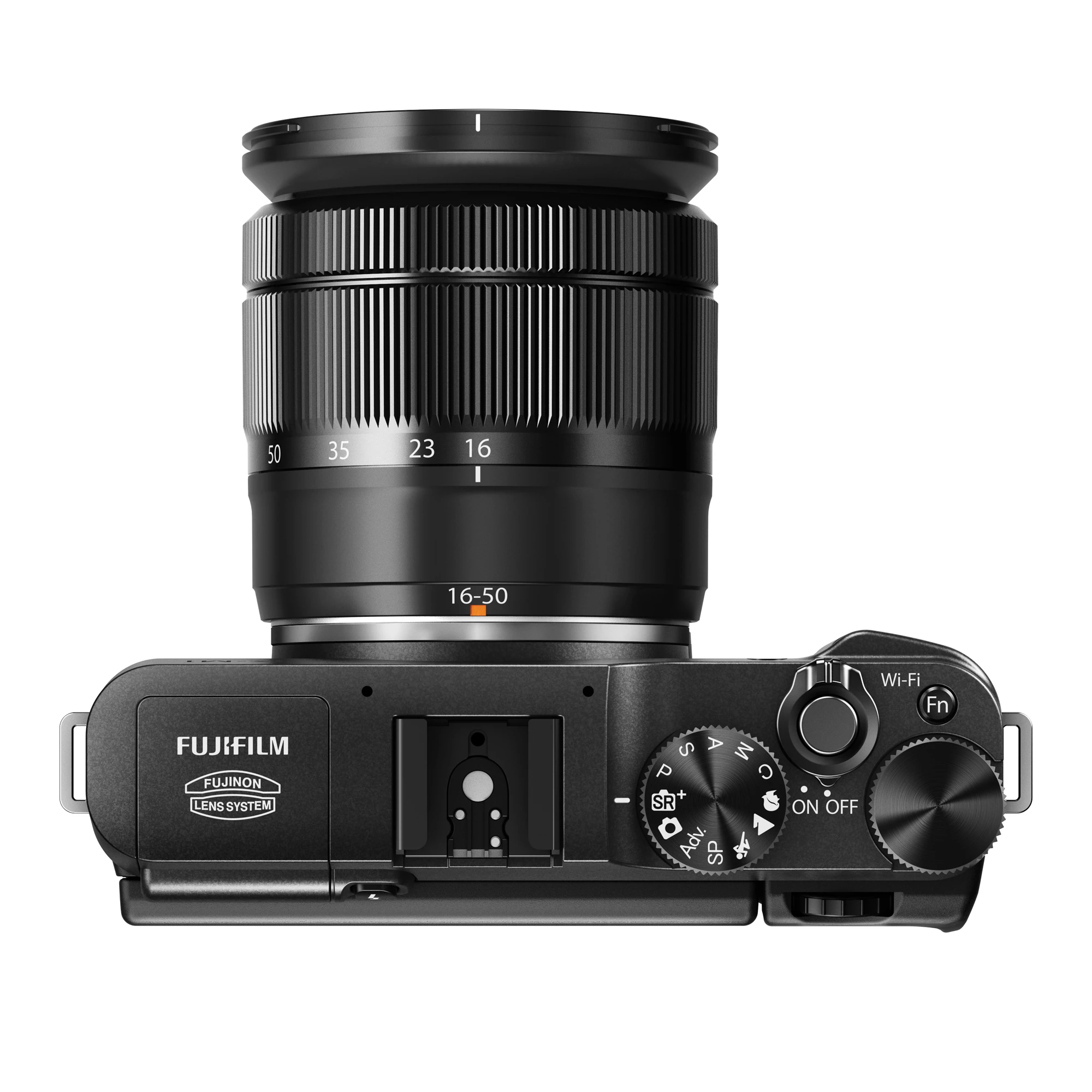 In addition to a PASM mode dial, the X-M1 features two command dials for adjusting aperture, shutter speed and exposure compensation