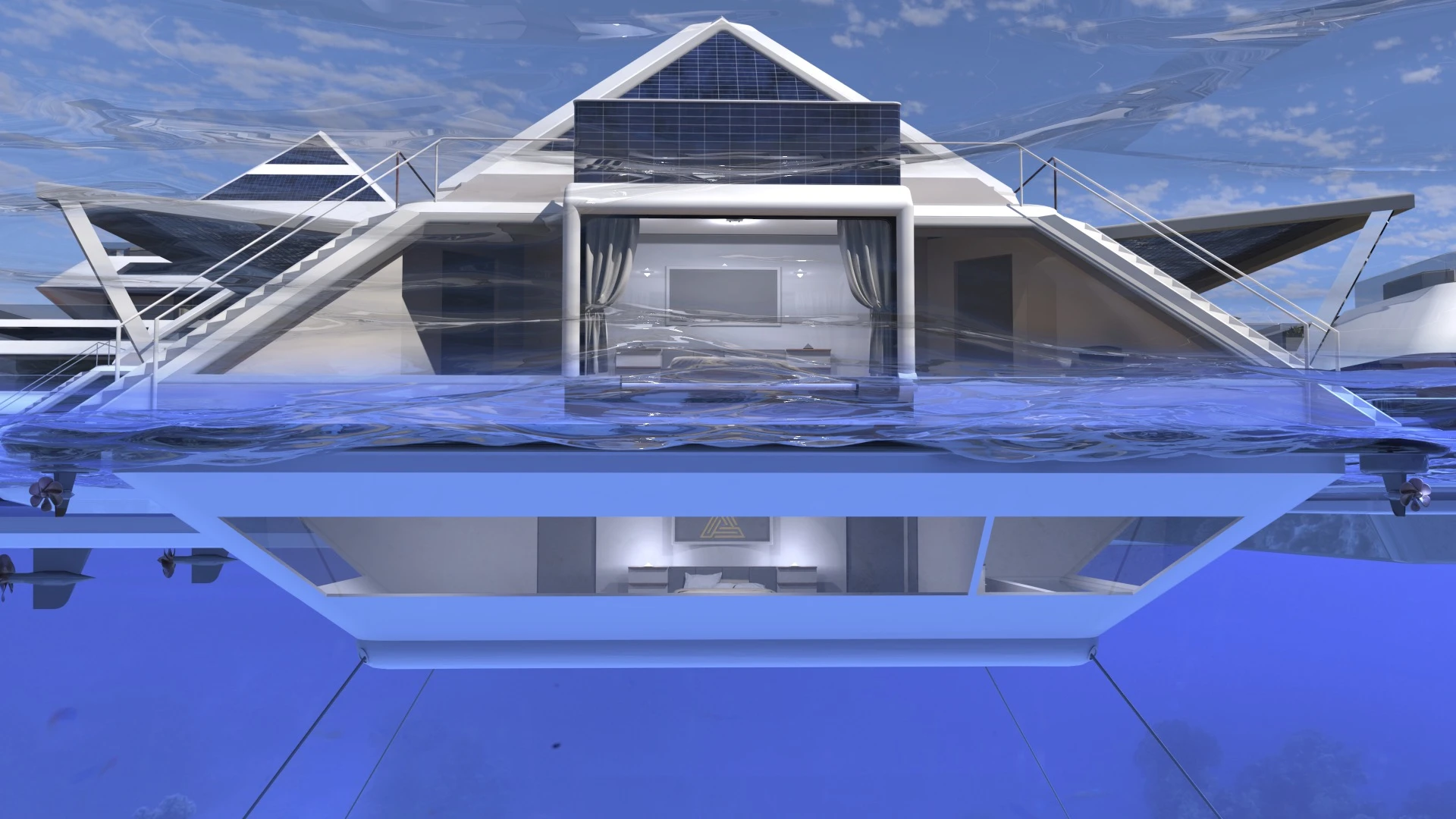 A Waya housing unit with underwater bedroom