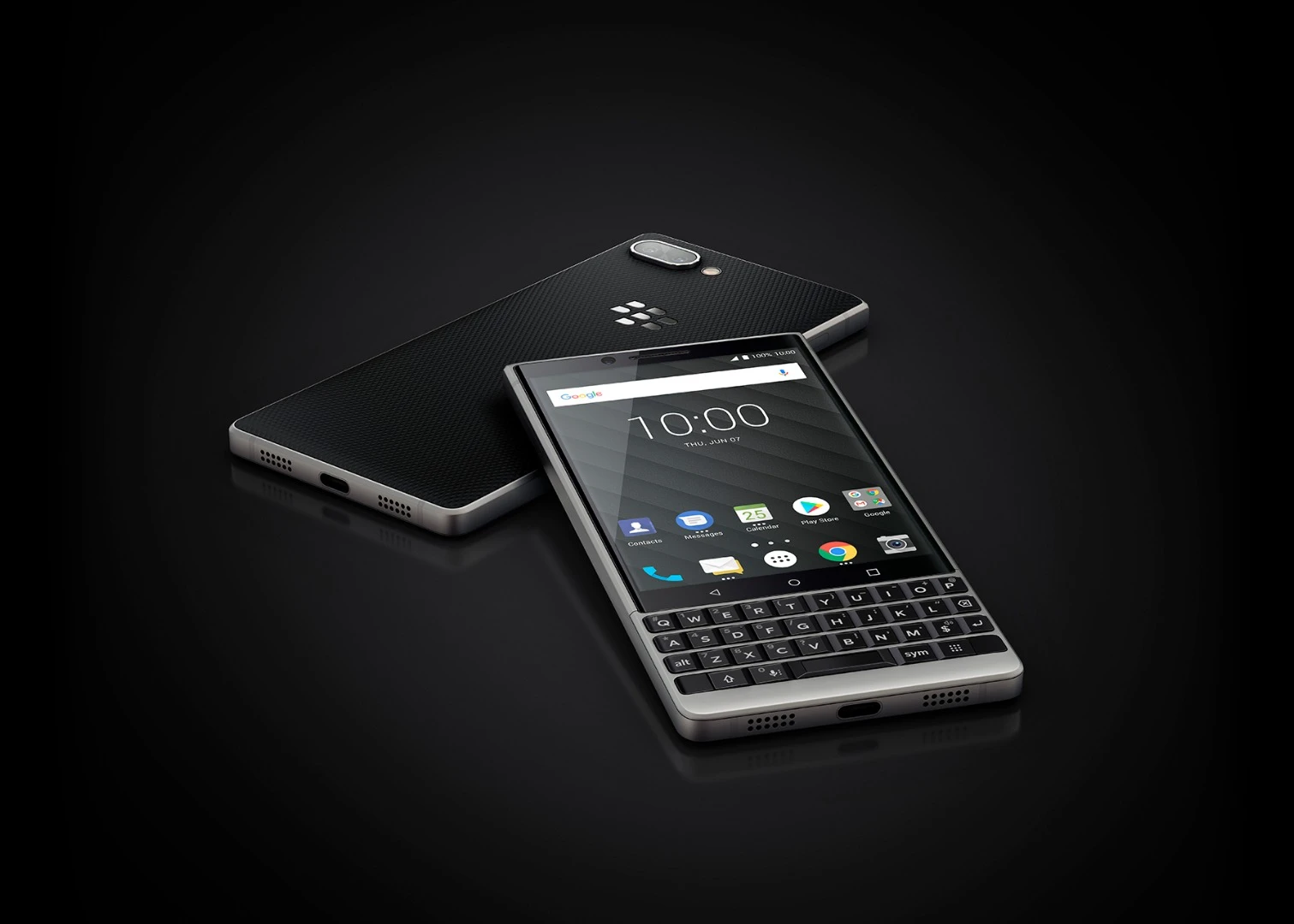 With a 4.5-inch LCD screen, the BlackBerry Key2 is available with black or silver trim
