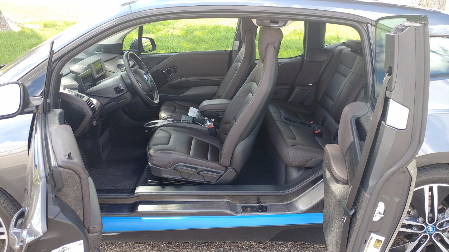 The "suicide" rear doors open to a pillar-less design for easier access to the rear seats