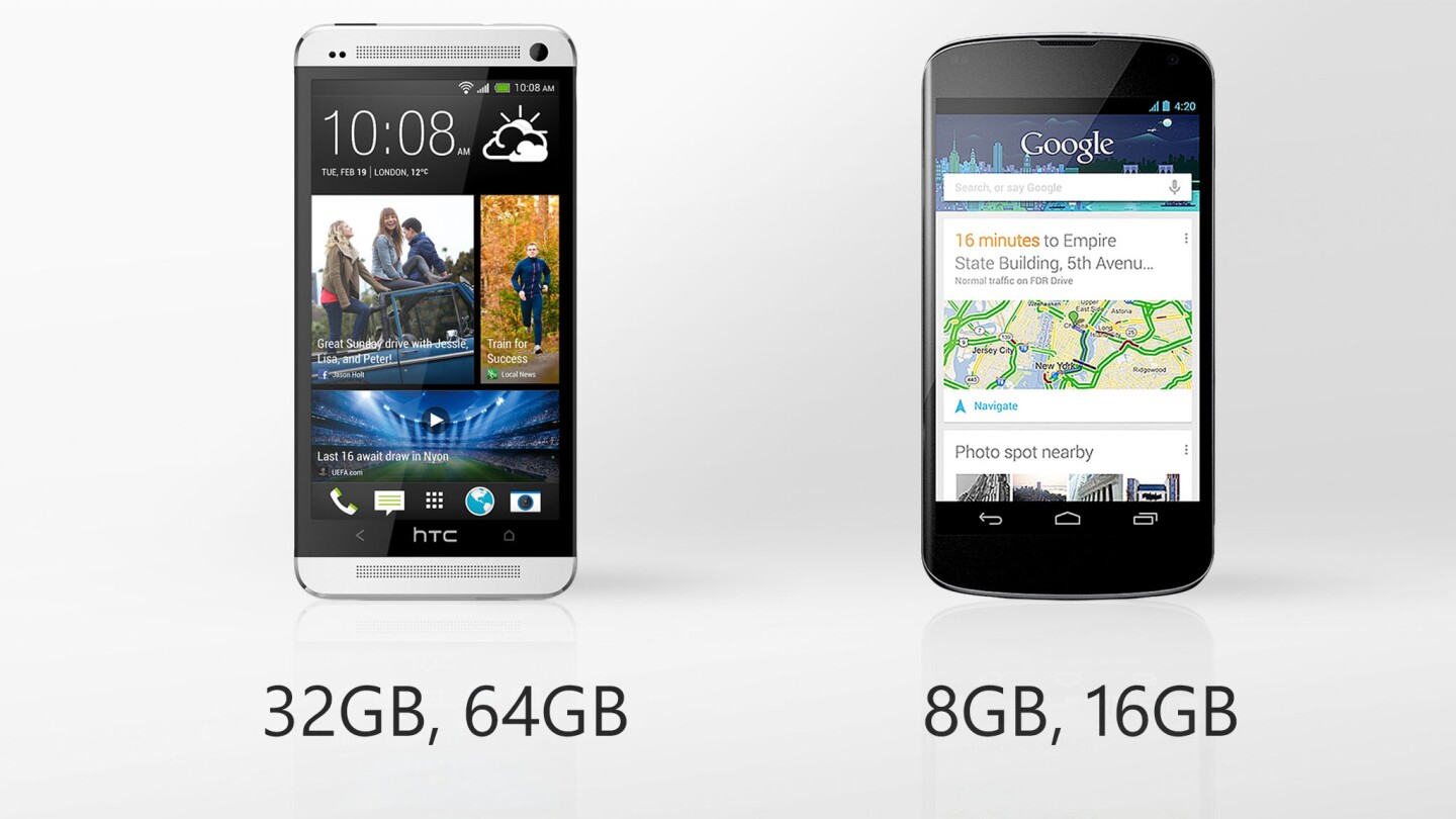 The Nexus 4's storage is a bit cramped