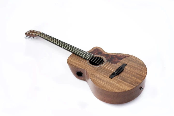 The Savoy three-quarter acoustic guitar is made from Ekoa, a sustainable linen fiber and bio-resin composite