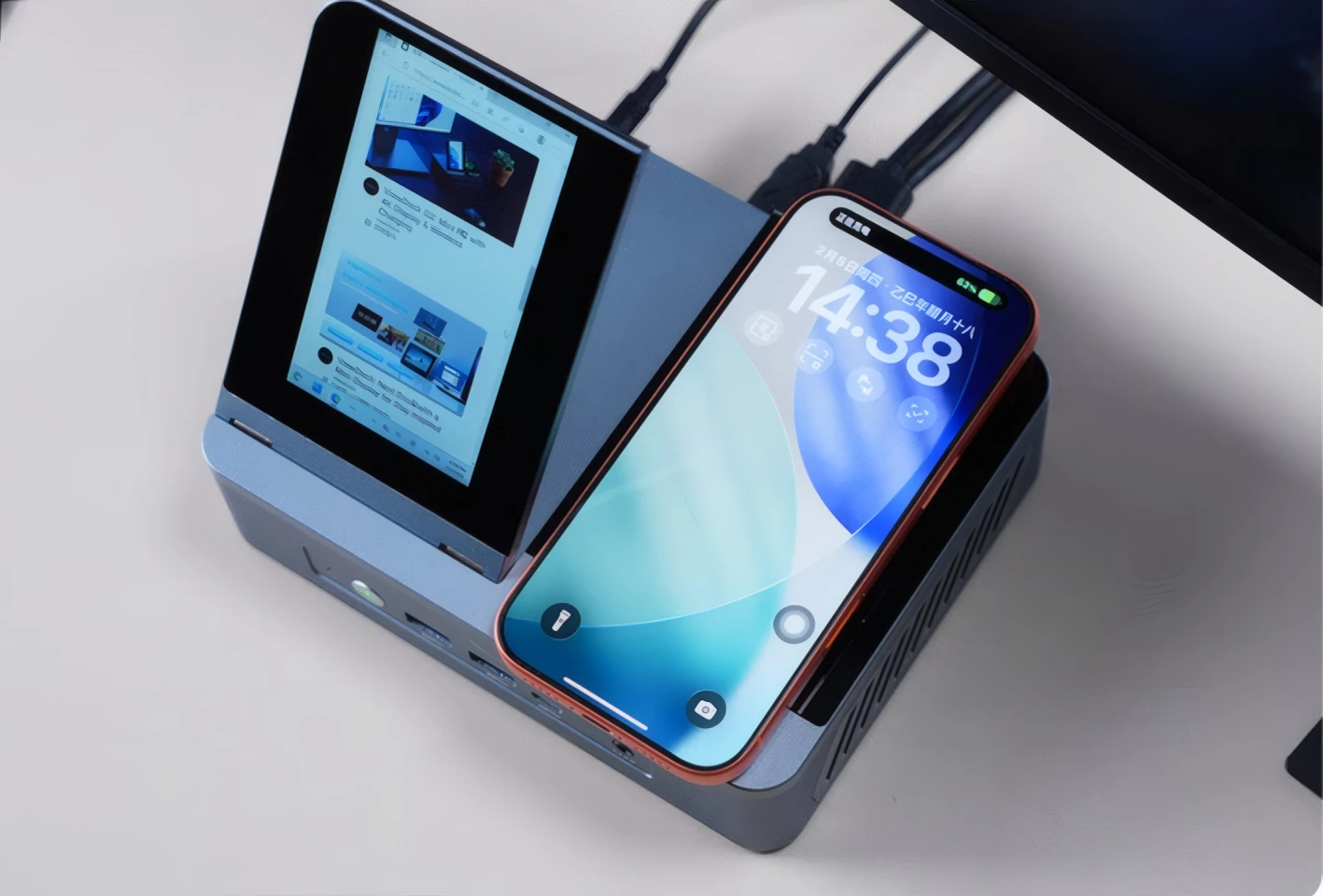 The ViewDock G2 mini PC combines Ryzen performance with a built-in display, wireless charging, and full I/O in one compact unit, aiming to replace docks and declutter modern desktop setups