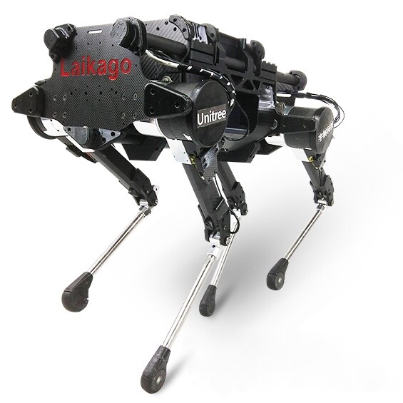 Standing 0.6 meters high (2 ft) and tipping the scales at a claimed 24 kg (53 lb), Laikago is reportedly able to scuttle around for up to four hours on one charge of its 50.4-volt/13,000-mAh lithium battery pack.