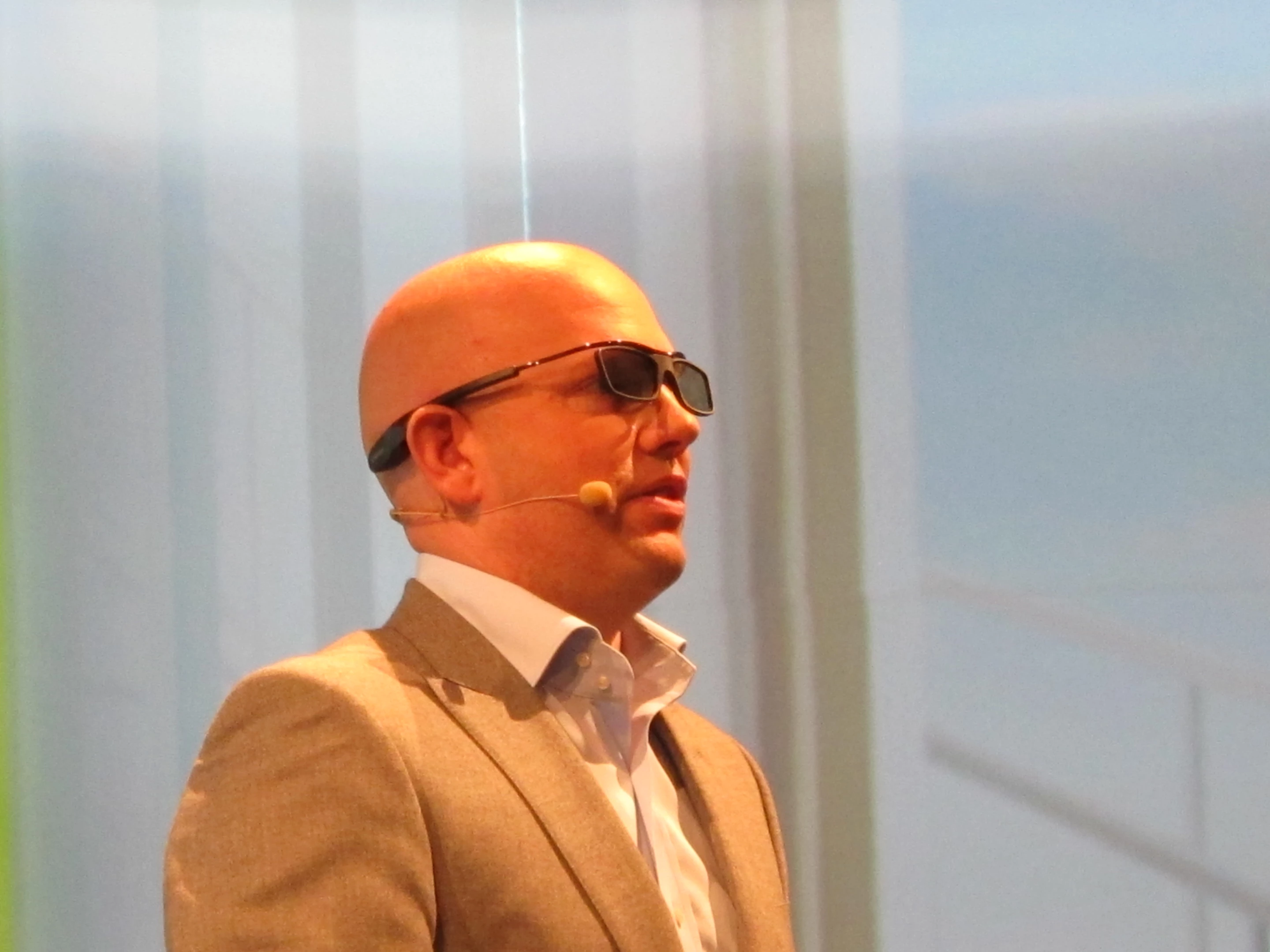 Michael Zoeller, European marketing director of Samsung Televisions, with the Multi View glasses