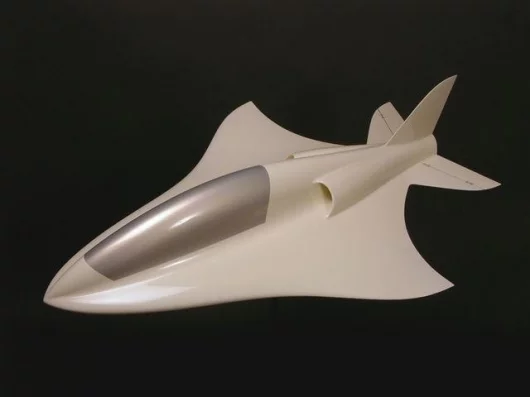 Sleek, sexy and intended for 900kmh flight.