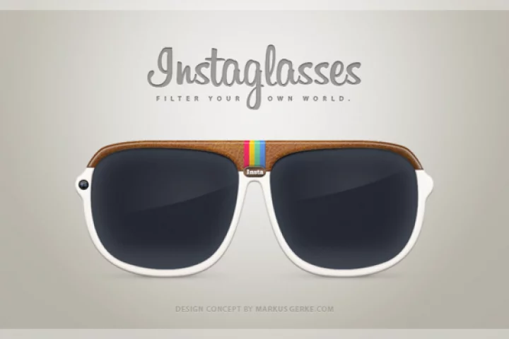 A German designer named Markus Gerke has detailed a product design concept for Instragram-inspired Instaglasses that feature a pinhole camera and a range of different filters (Image: Markus Gerke)