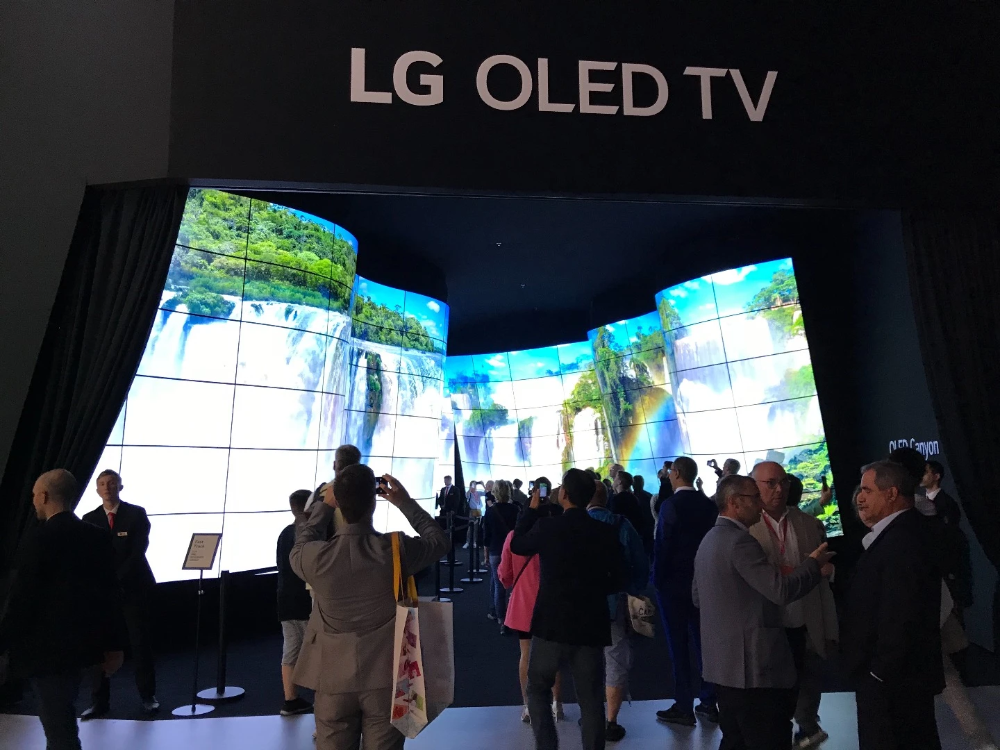 LG perhaps stole the show so far as floor displays went, thanks to its walk-through OLED experience