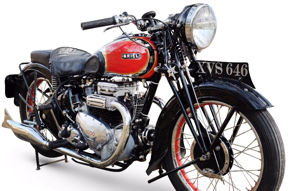 This particular 1,000 cc 1938 Ariel Square Four was awarded one of the concours world's ultimate accolades when it scooped first prize in the Louis Vuitton Classic Concours at the Hurlingham Club in 1999. In 2008 it won the Square Four category at the Ariel Owners Club annual rally concours. It is estimated to sell for between £15,000 and £18,000 ($22,000 - 26,000)Auction Page