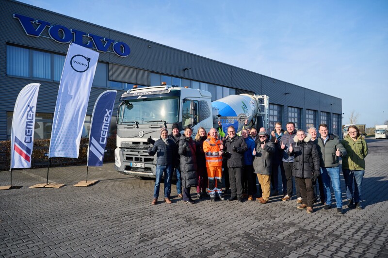El camión hormigonera eléctrico FMX es fruto de un acuerdo de colaboración entre Volvo Trucks y Cemex. Crédito: Volvo Trucks