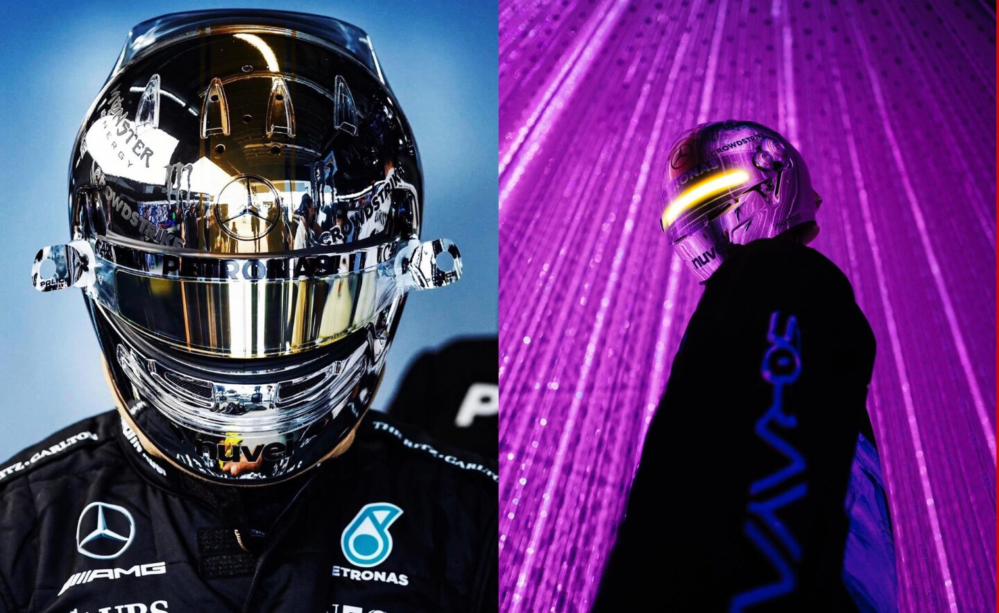 Lewis Hamilton's fascination with helmet art was on display again at the 2023 Japanese Grand Prix when "Lewis Hamilton X Hajime Sorayama" did the work on his helmet. If this helmet ever reaches public auction, it's a good bet to take his current record.