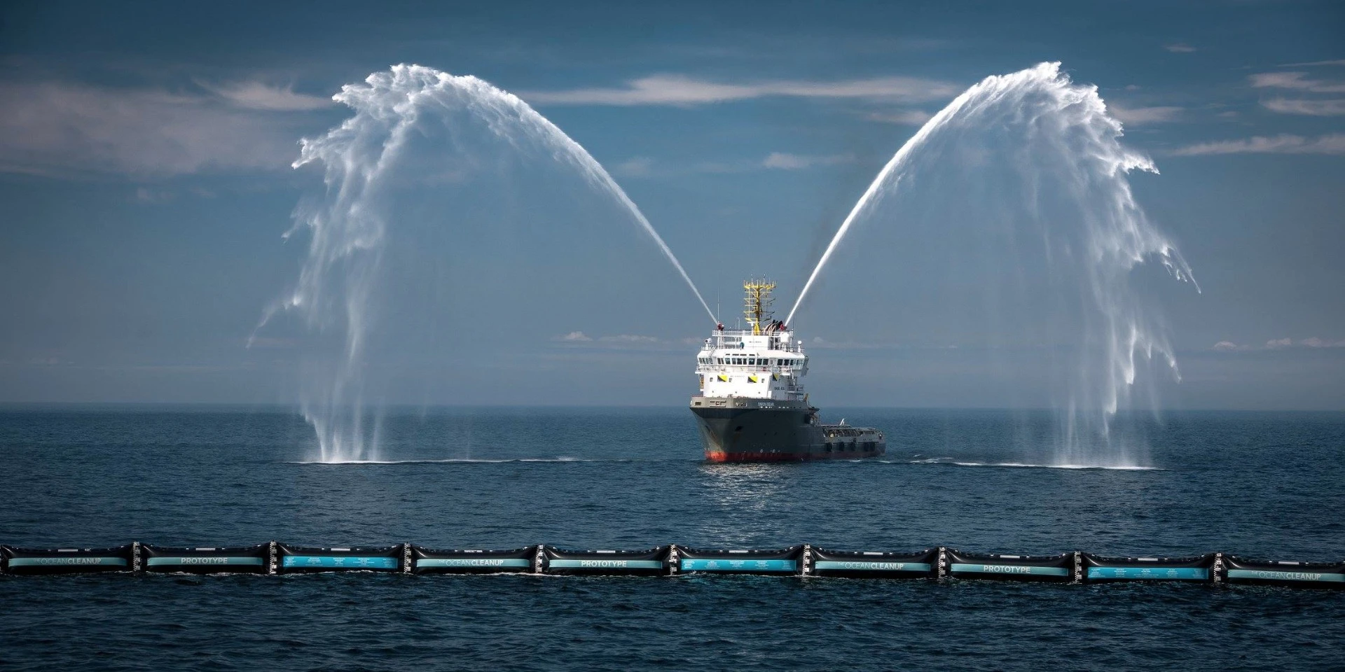 The prototype barriers in place in the North Sea
