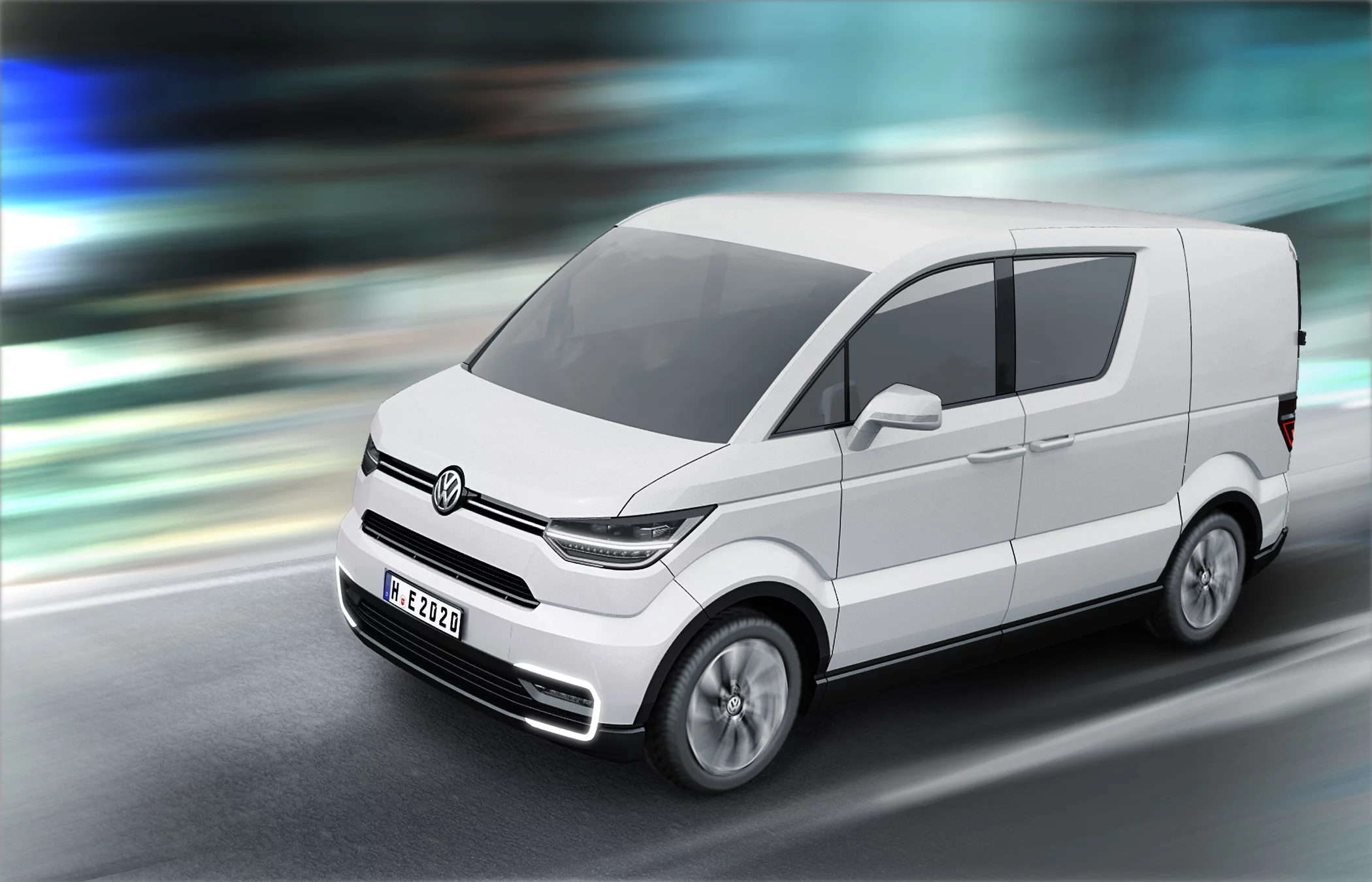 The e-Co-Motion concept from Volkswagen Commercial Vehicles is a zero-emission city delivery van