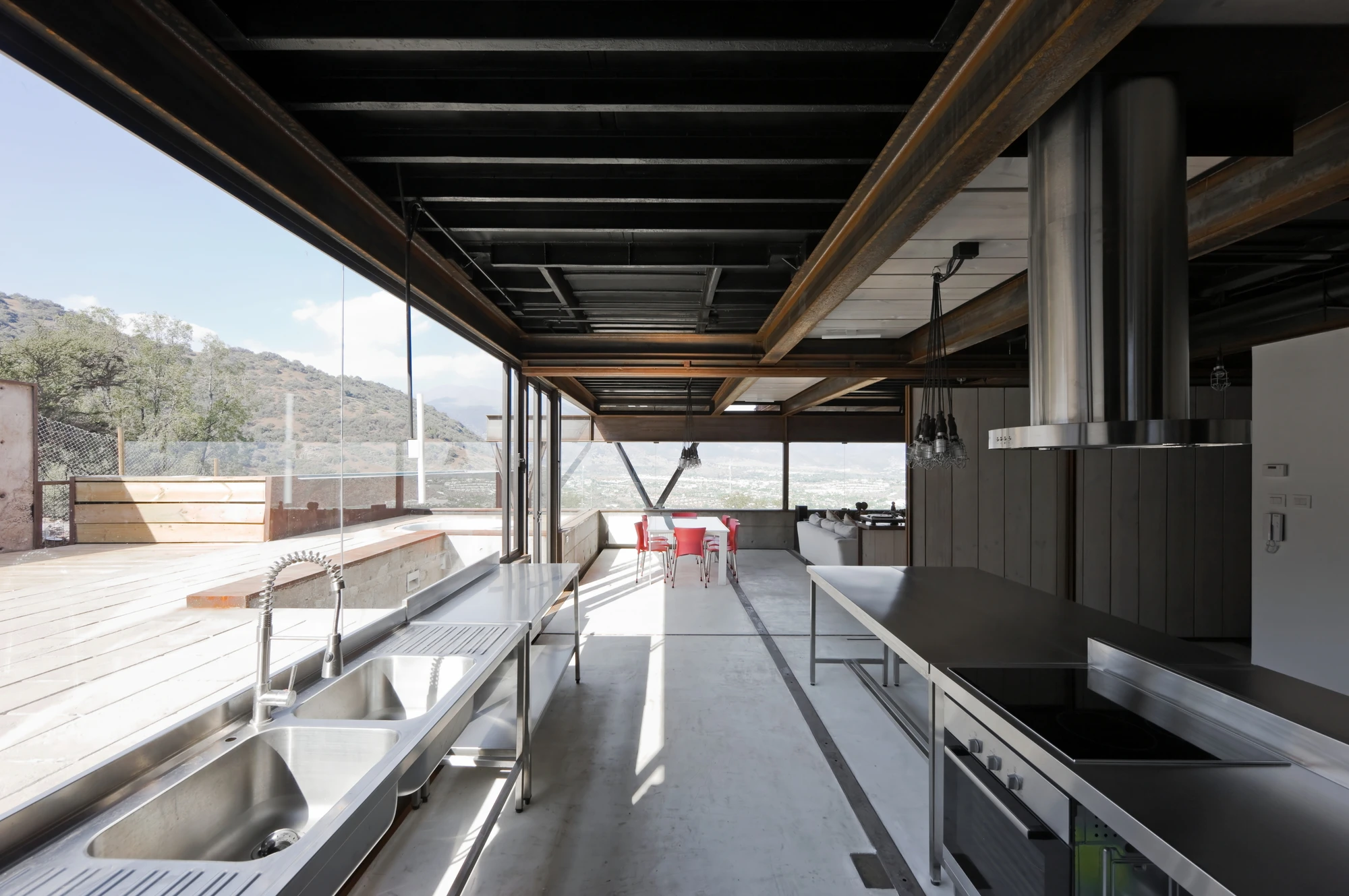 Some areas of the property slope with the hillside, resulting in an unusual interior layout (Photo: Sergio Pirrone)