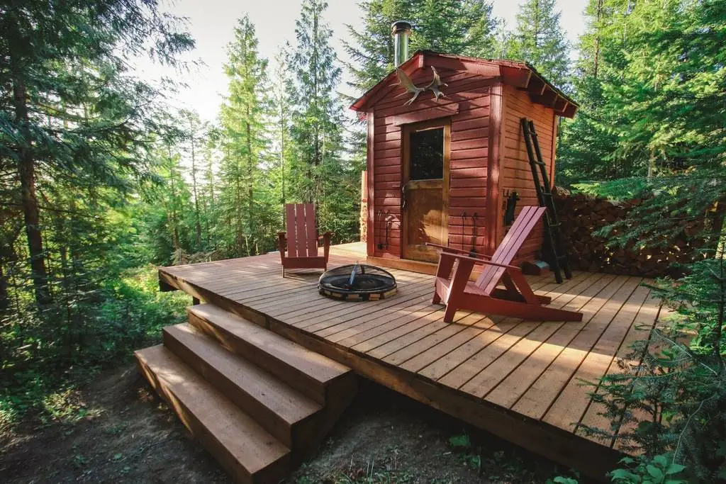 Crystal Peak Lookout's sauna is made from an old woodshed