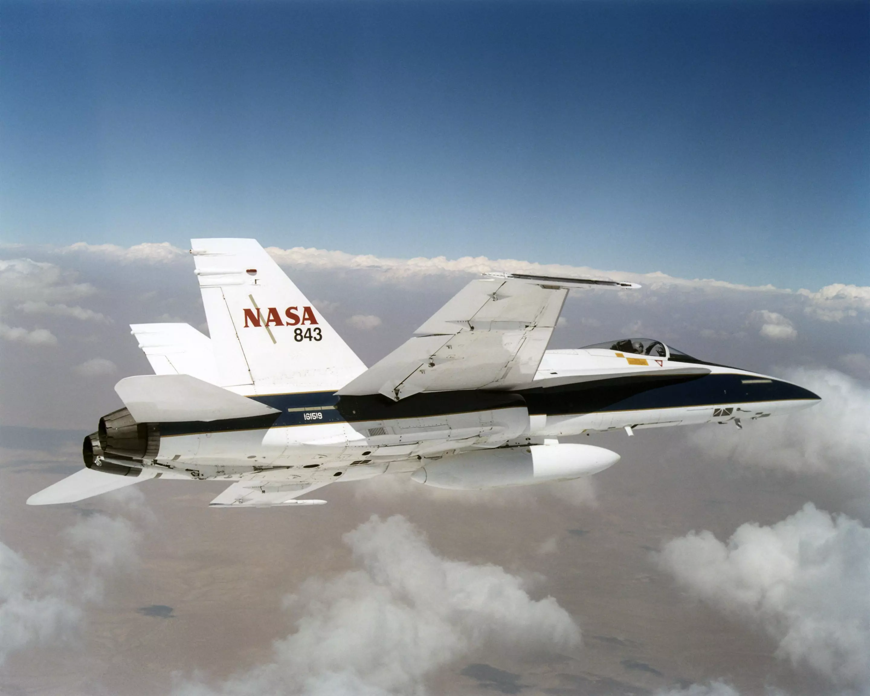 NASA F/A-18 mission support aircraft were used to create low-intensity sonic booms (Image: NASA/Jim Ross)